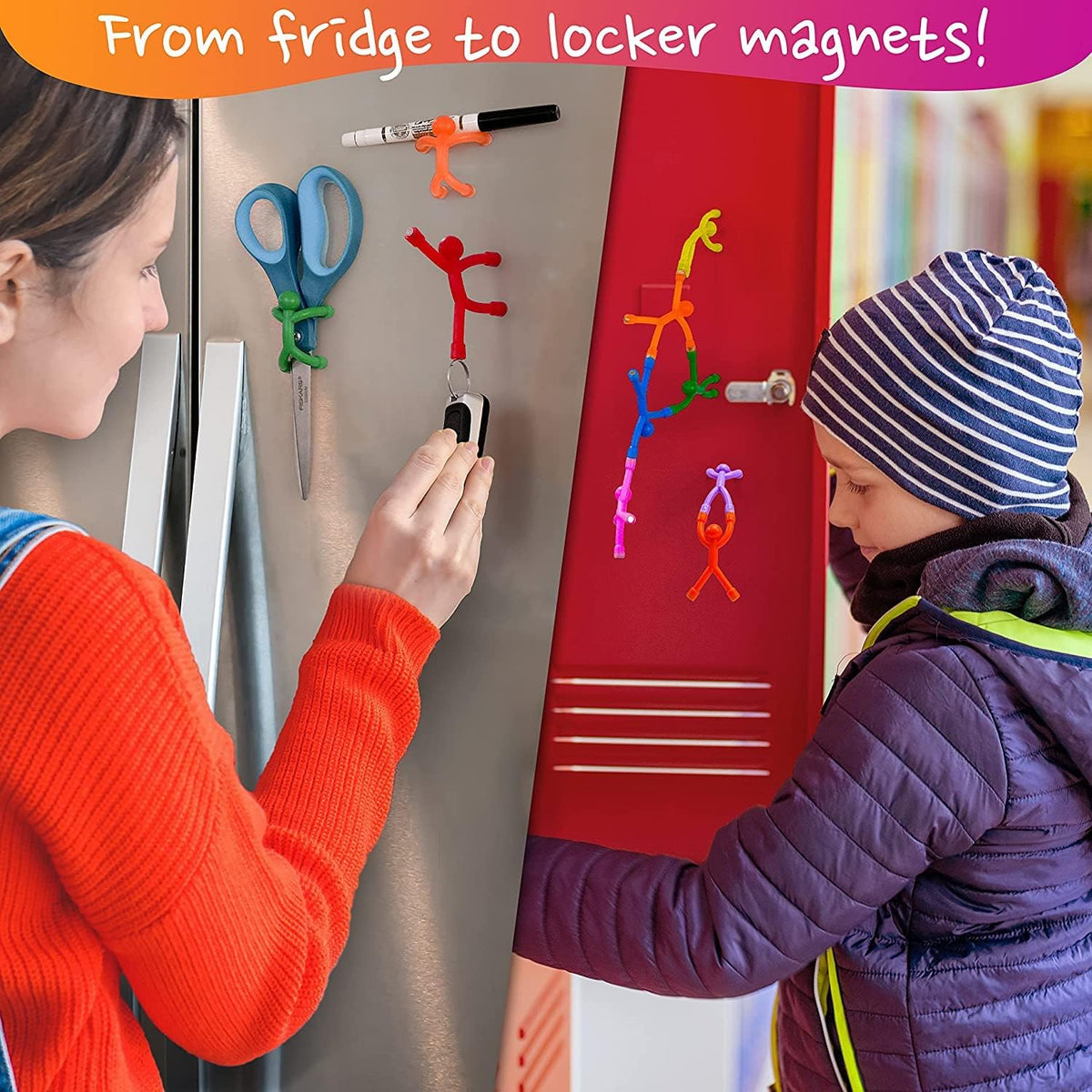 Magnetic Fidget Figures | Travel Toys for Kids (10-Piece Solid)