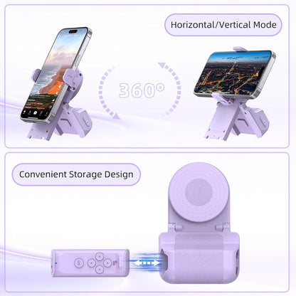 Remote Control Scrolling for Tiktok with Phone Stand,Page Turner for Kindle App E-Book,Bluetooth Camera Shutter Remote for Iphone, Android,Ios,Ipad,Tablet(Purple
