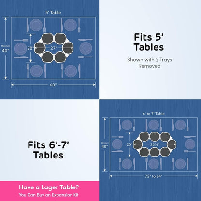 - the First Patented Lazy Susan Turntable for Rectangular Long & Oblong Tables - Expandable Lazy Susan for Kitchen & Dining Tables - Great Gift! Fun at Parties & Gatherings.