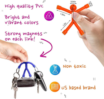 Magnetic Fidget Figures | Travel Toys for Kids (10-Piece Solid)