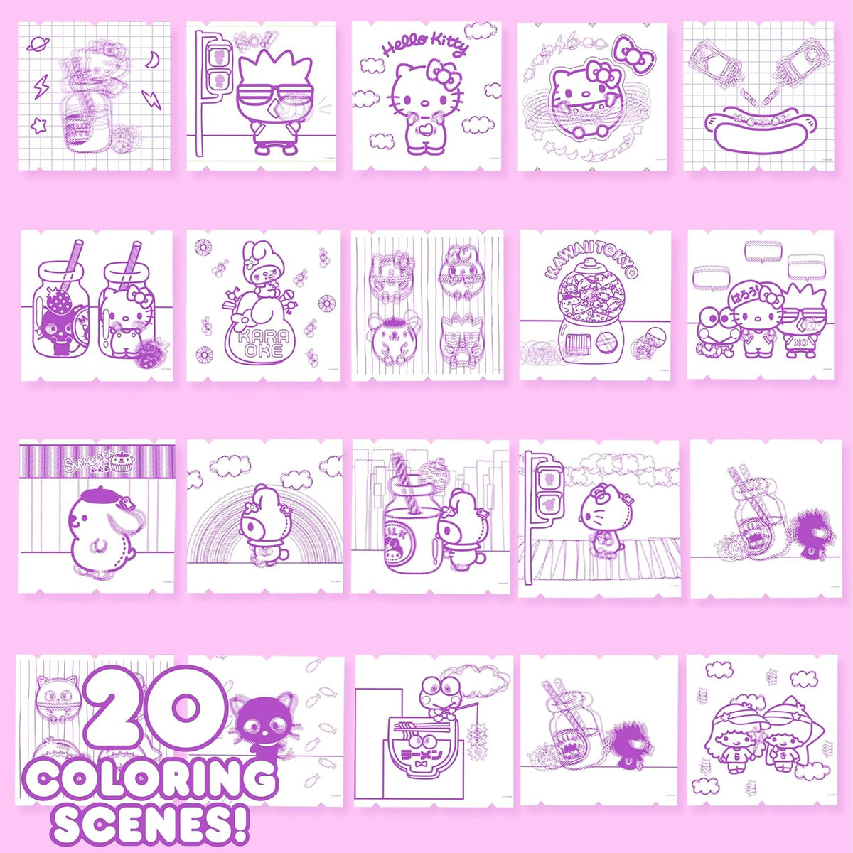 Hello Kitty and Friends Color Motion Animation Tablet, Turn Drawings into Hello Kitty with 20 Design Inserts, Coloring Markers, Drawing Pad Tablet, Sanrio Stuff, Sketch Pad