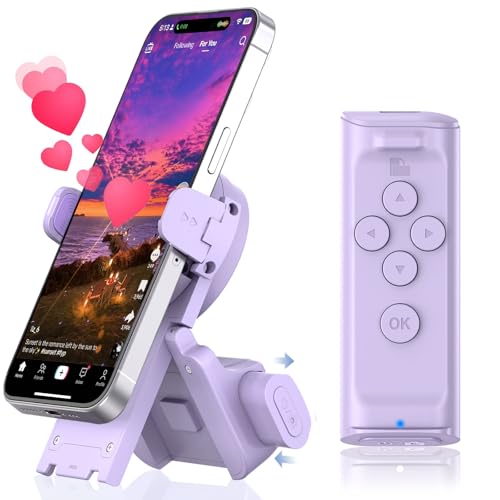 Purple Color Bluetooth Scrolling Remote With Phone Stand for TikTok & Apps