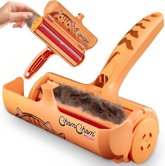 Pet Hair Remover – Original Size Reusable Lint Roller for Cat & Dog Hair on Furniture, Couch, Carpet, Car, Rugs & Bedding – Portable, Eco-Friendly (Cat)
