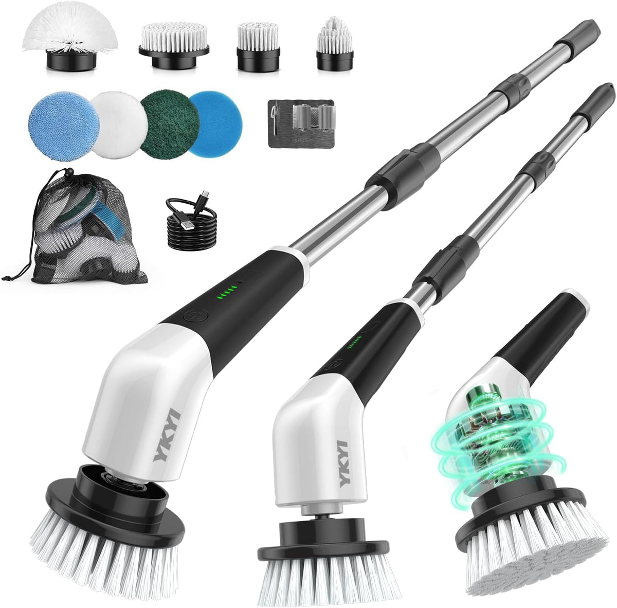 Electric Spin Scrubber: Cordless Bathroom Scrubber, Kitchen Brush