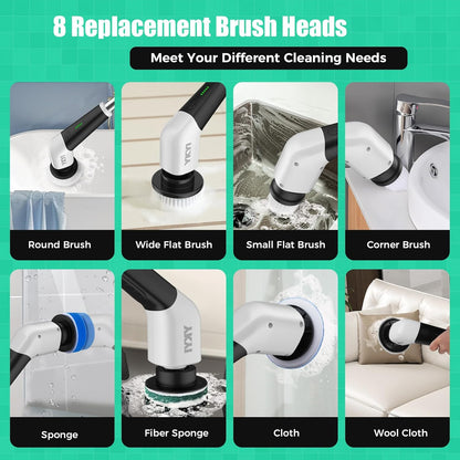 Electric Spin Scrubber: Cordless Bathroom Scrubber, Kitchen Brush