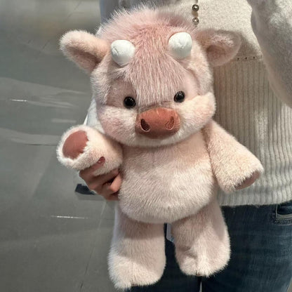 Running Plushies Highland Cow with Moving Legs for Bedroom Shelf Display