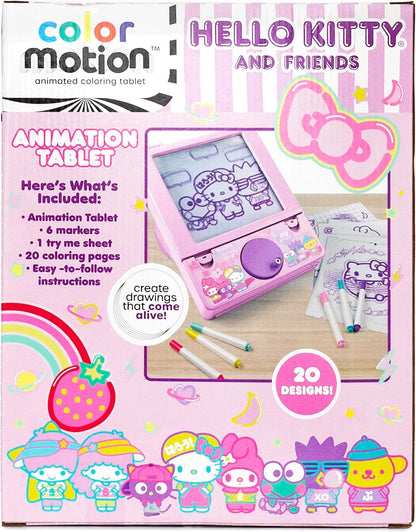 Hello Kitty and Friends Color Motion Animation Tablet, Turn Drawings into Hello Kitty with 20 Design Inserts, Coloring Markers, Drawing Pad Tablet, Sanrio Stuff, Sketch Pad