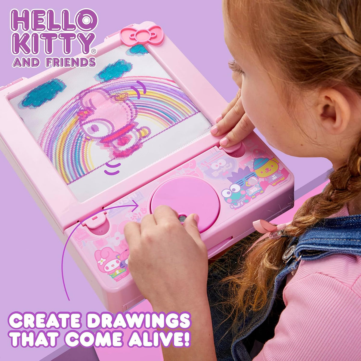 Hello Kitty and Friends Color Motion Animation Tablet, Turn Drawings into Hello Kitty with 20 Design Inserts, Coloring Markers, Drawing Pad Tablet, Sanrio Stuff, Sketch Pad