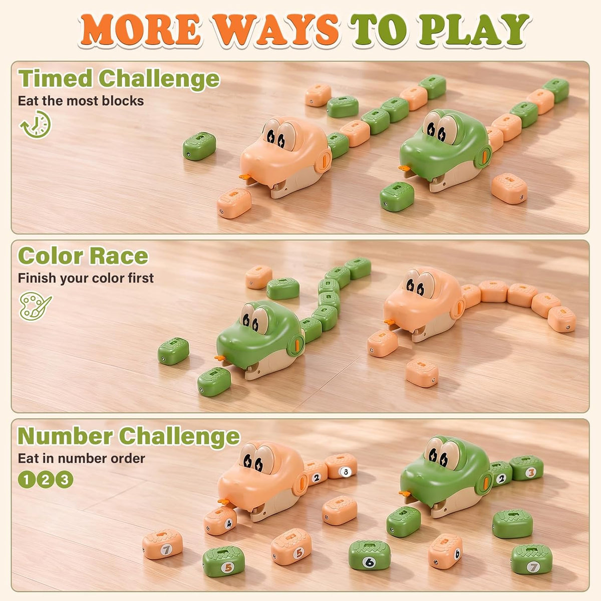 2 Pack Magnetic Snake Game, RC Snake Toy - 16 Magnetic Blocks, 2 Player