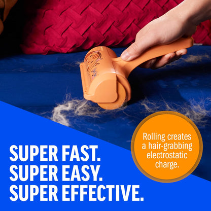 Pet Hair Remover – Original Size Reusable Lint Roller for Cat & Dog Hair on Furniture, Couch, Carpet, Car, Rugs & Bedding – Portable, Eco-Friendly (Cat)