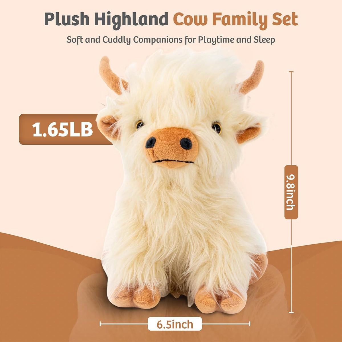 Microwavable Highland Cow Stuffed Animal Toy - Weighted Stuffed Animal Plush, Heating Pad for Period Cramps, Cozy Gift for Girls|Women|Kids|Elderly People, 9.8In, 1.65Lb