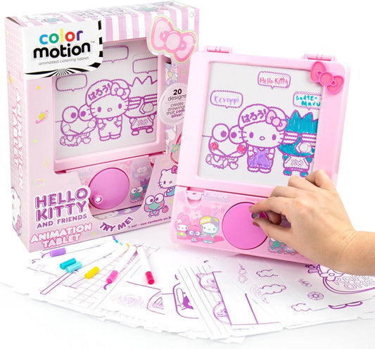 Hello Kitty and Friends Color Motion Animation Tablet, Turn Drawings into Hello Kitty with 20 Design Inserts, Coloring Markers, Drawing Pad Tablet, Sanrio Stuff, Sketch Pad